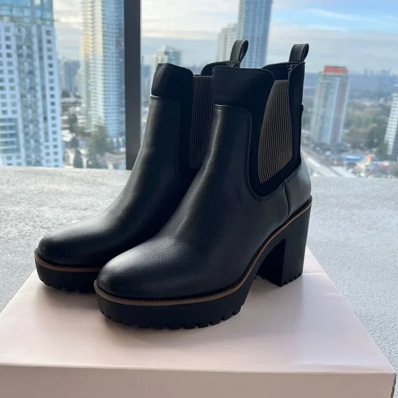 Chinese Laundry Good Day Black Platform Ankle Boots - Size 5.5/36 - Picture 3 of 7